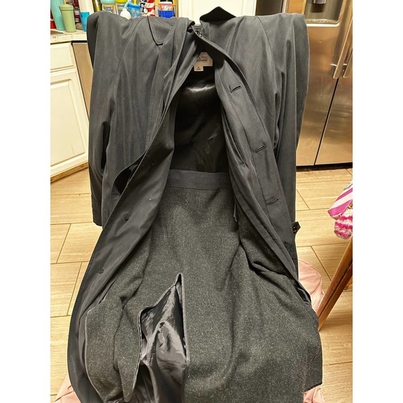 Joseph and Feiss International Black Long Trench Coat 40" Long Comes With Belt
